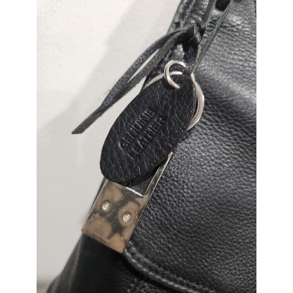 ROLFS Vintage Black Pebble Leather Front Flap Saddle Shoulder Bag - Picture 5 of 11